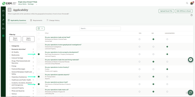 Bulk answer applicability